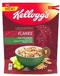 KELLOGG’S URLEGENDEN Flakes Sorte Dinkel, Apfel