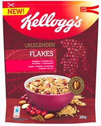 KELLOGG’S URLEGENDEN Flakes Sorte Roggen, Cranberries, Mandeln Leinsamen